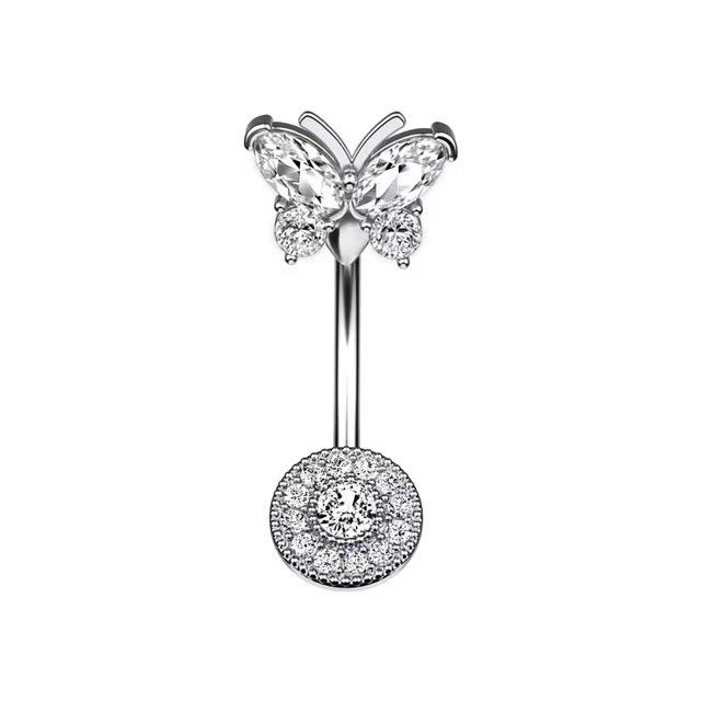 taladro redondo mariposa-plata