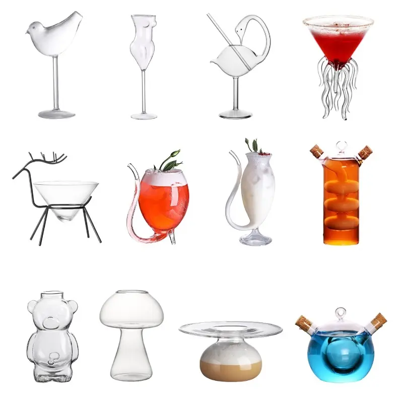 Unique shape cocktail glasses cup Martini glass crystal wine glasses set personalized wine glass cup