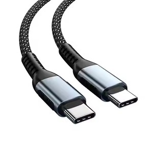 60/100W USB C C USB veri kabloları düşük fiyat naylon örgülü süper hız + hızlı mobil veri kablosu toptan tip C hızlı şarj - Product Image 4