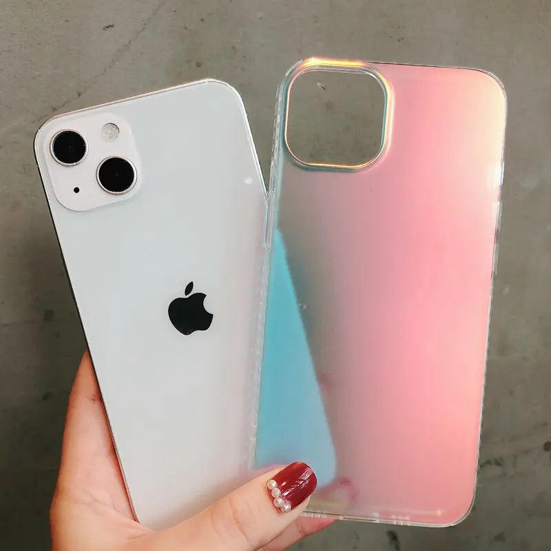 Voor Iphone 13 Pro Max Case Laser Gradiënt Aurora Matte Telefoon Gevallen Voor Iphone 11 12 Pro Max Xs Max xr X 8 7 Plus Soft Cover