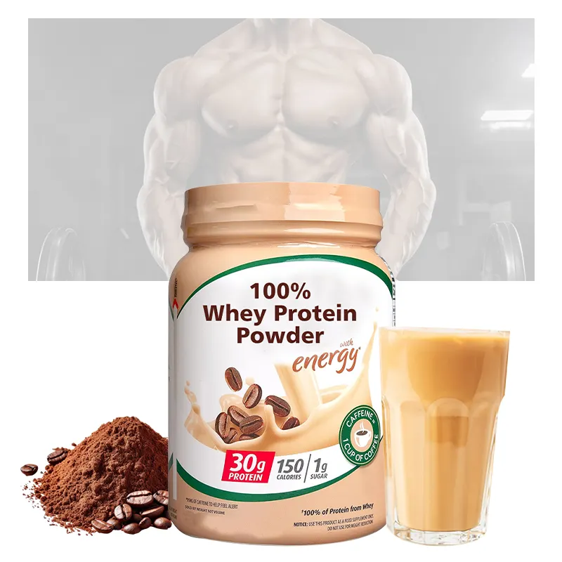 Marque privée Enzymes digestives Soutient le supplément Métabolisme Récupération musculaire maigre Poudre de protéine de lactosérum saveur de café