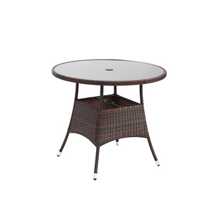 <strong>Patio</strong> Rattan Outdoor Furniture <strong>Round</strong> Dining Table Chairs for 4 People Garden Sets - Product Image 4