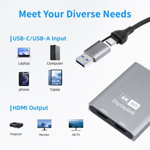 Usb-c至HDMI 4K60Hz双显示器适配器，带OTG 100W Pd USB 3.0和HDCP 1.4 DisplayLink支持多屏幕切换 - Product Image 2
