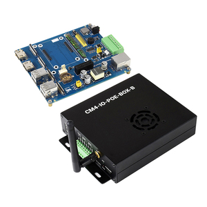Raspberry Pi Compute Module 4 IO-Karte mit PoE-Funktion-Typ B Optionales Metallgehäuse-Lüfter-Netzteil für alle CM4-Varianten