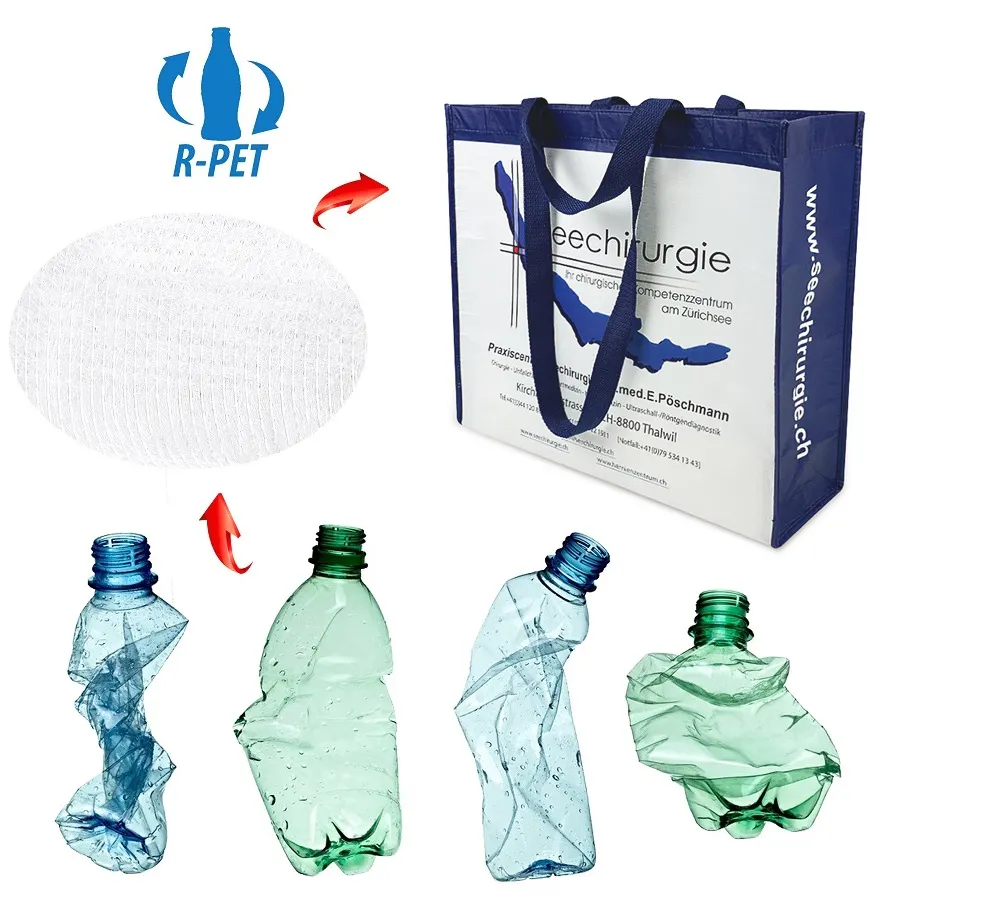 Bolsas de plástico reciclables de alta calidad, bolsas de comestibles grandes y reutilizables, reciclables, RPET, 2022