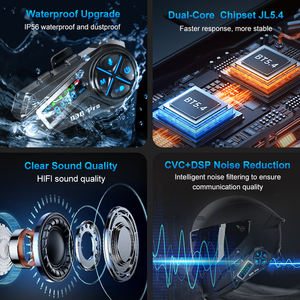 Q30มืออาชีพหมวกกันน็อคไร้สายหูฟังอินเตอร์คอมแบบดูเพล็กซ์เต็มรูปแบบวิทยุเอฟเอ็มโทรชัดเจนสำหรับกีฬาผาดโผน - Product Image 5