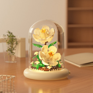 Креативная мини-головоломка 3D мультфильм микро дом строительные блоки новый пластиковый материал набор для сборки света в комплекте маска от пыли - Product Image 5