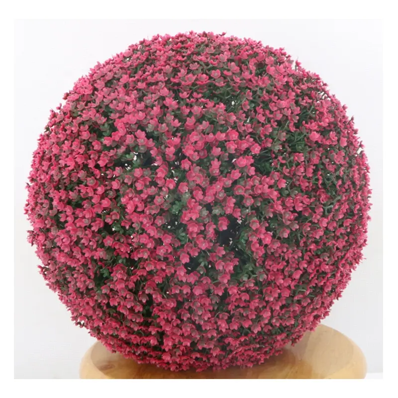 Esterno decorativo in magazzino formato differente artificiale della rosa rosso Gypsophila foglie di erba palla, artificiale colorato topary palla