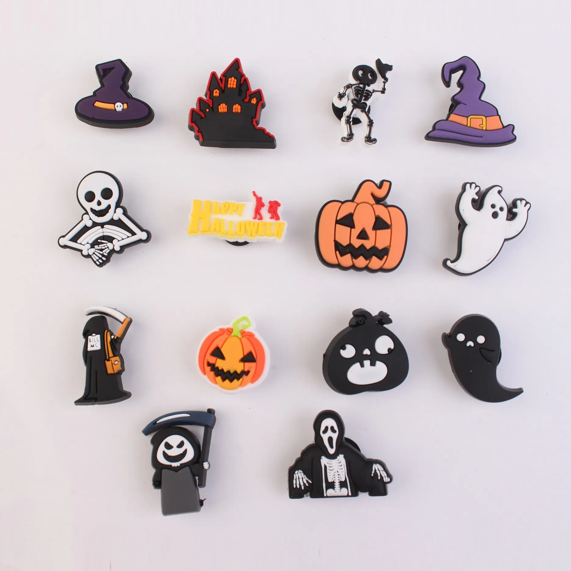 2023 Wholesale 2D PVC Custom Creative New Arrival Mysterious Halloween Festival Pumpkin Shoe Charms Gifts for Kid Trick or Treat