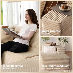 Özelleştirilebilir L şekli kanepe kesit kanepe modern peluş kadife sıkıştırılmış kanepe oturma odası yatak odası daire için - Product Image 5