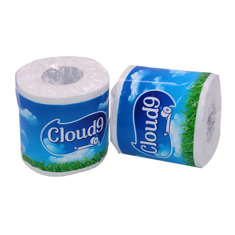 Pure Wood Pulp Tissue Roll 2 Ply 170 Sheets Paper Napkin Custom Embossing Color Toilet Paper