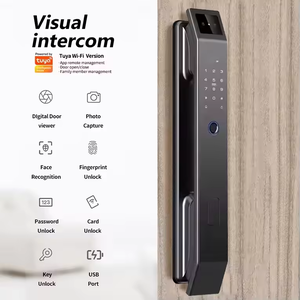 3D yüz tanıma ile onakıllı kapı kilidi parmak izi şifre otomatik ve akıllı giriş kapısı için kamera içerir - Product Image 2
