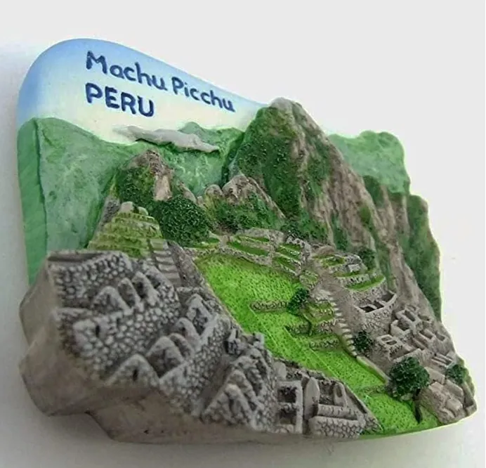 Résine Machu Picchu 3D aimant de réfrigérateur souvenir touristique à Cusco, Pérou