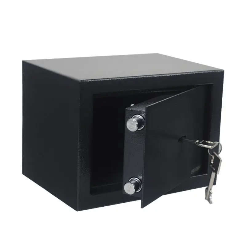 steel box mini safe with mechanical lock simple key only