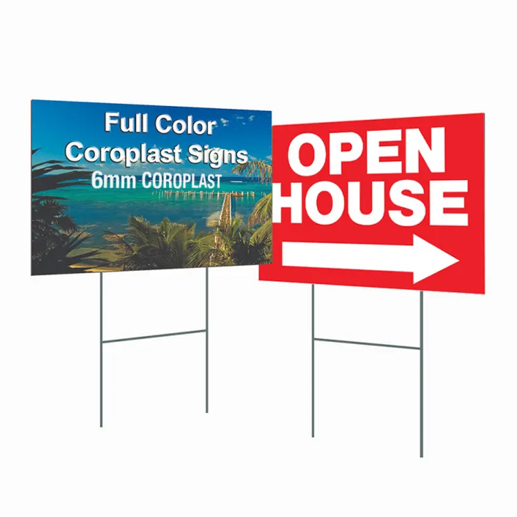 Corrugated Sign Manufacturer Pp Corrugated Printing Birthday Yard Sign Corflute Sign Stands