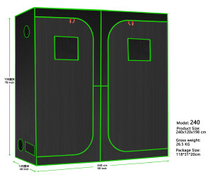 Grow Tent 24&quot;x24&quot;x55&quot; <strong>Observation</strong> <strong>Window</strong> and Floor Tray - Product Image 1