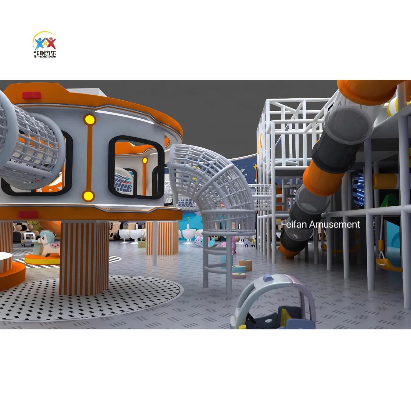Maravilloso patio de recreo interior grande para niños Instalación de Parque de Atracciones suave con juegos para jugar y divertirse