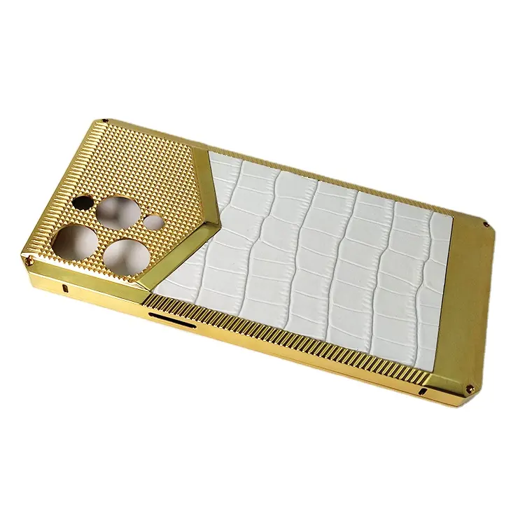 Роскошный защитный чехол 2-в-1 с логотипом на заказ, защитный чехол с золотым гальваническим покрытием для мобильного телефона
