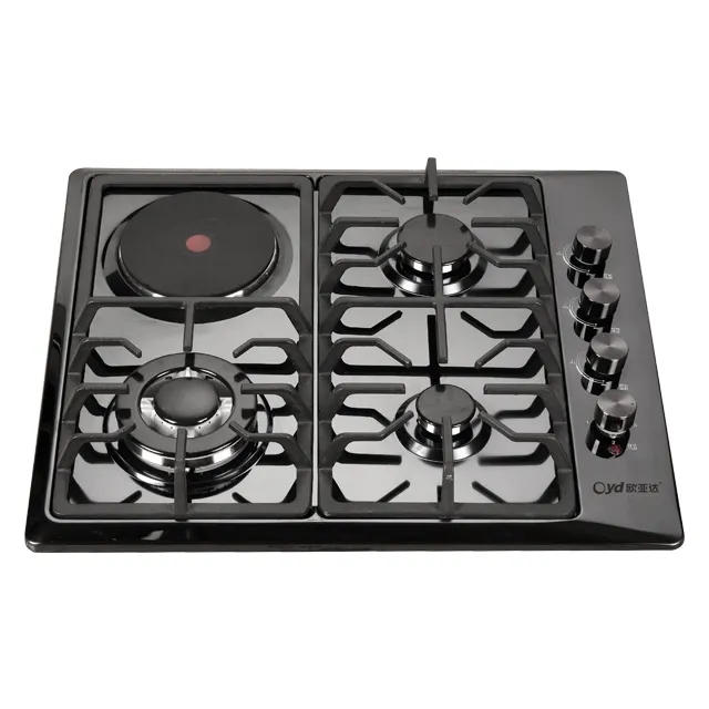 Fogão combinado personalizado fogão elétrico de aço inoxidável fogão a gás indução natural fogão a gás 4 queimadores construídos em cooktops fogão a gás