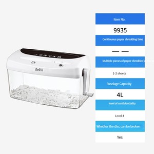 Deli 92614 Small and Convenient Hand <strong>Shredder</strong> for Office and Home Desktop Mini Manual <strong>Shredder</strong> Can Shred A4 Paper Shredded Card - Product Image 5