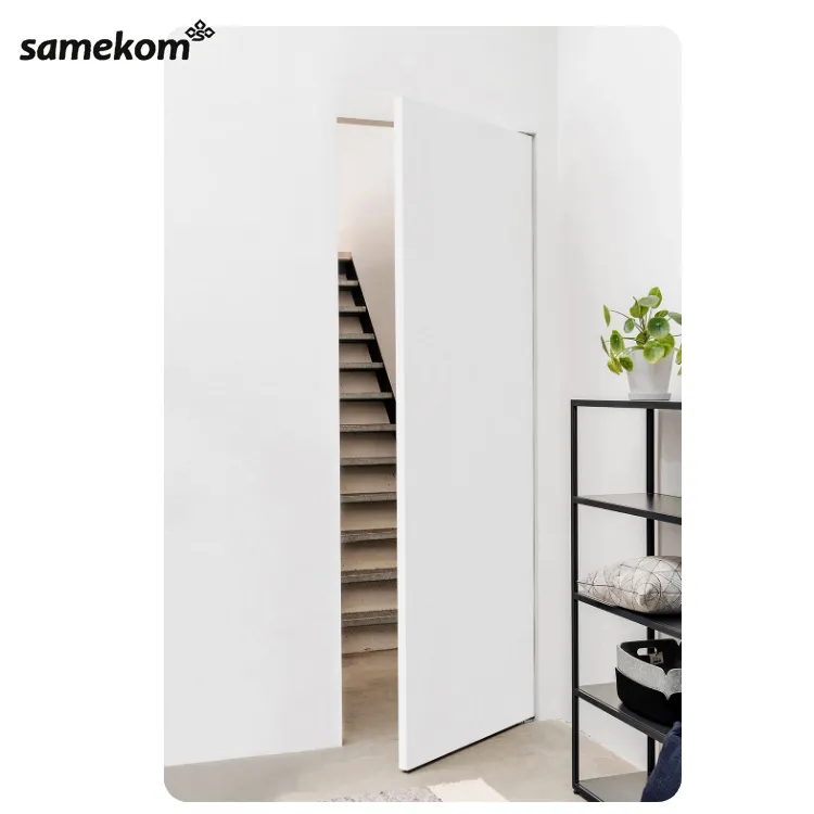 Charnière à ressort de porte invisible de 4 pouces personnalisable et innovante automatique invisible bois intérieur chambre design moderne porte cachée