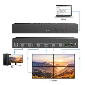 8k60输入2x2视频墙控制器2进4出支持IP/RS232控制HDCP 2.3音频去嵌入hdmi矩阵2x4 - Product Image 1