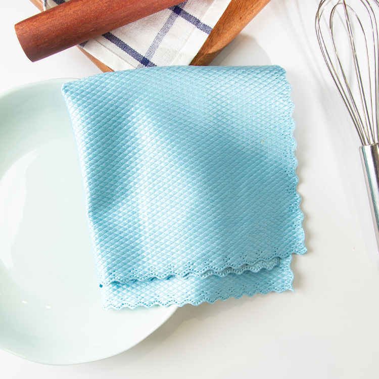 Bleu ciel-210G-Bordures 100% Polyester (25x25 cm)