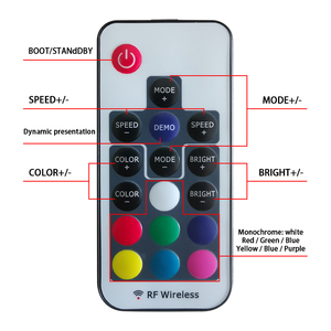 Мини светодиодный контроллер-DC 5-24 В, 12А, 3-канальный RGB PWM диммер с 4-контактным RF 17-клавишным беспроводным пультом дистанционного управления, для светодиодной яркой полосы - Product Image 6