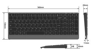 Teclado inalámbrico ultradelgado de 101 teclas, multidispositivo retroiluminado LED recargable, modo Dual, 2,4G, BT, para Mac, Win y Tablet - Product Image 5
