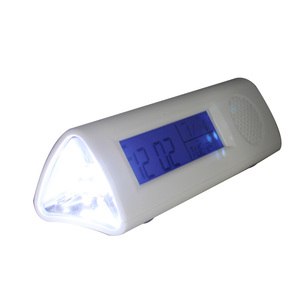 Triangolo 3 In 1 FM Radio torcia di emergenza torcia digitale luce notturna calendario sveglia - Product Image 5