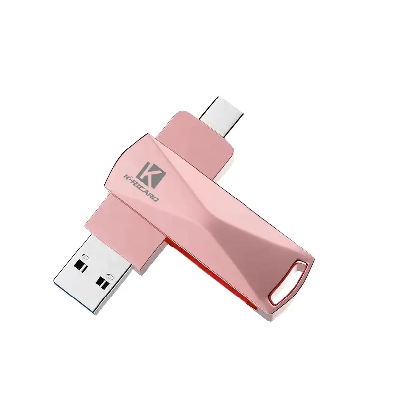 Individuelles Logo USB 3.0 günstiger neuer USB C-Flash-Drive 512 GB 1 TB 2 TB Metall-Spinn-USB Hochgeschwindigkeits-Flash-Drive