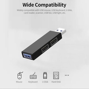 便携式迷你3合1 usb3.0 usb2.0端口5gbps电脑通用串行总线集线器 - Product Image 3