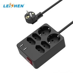 שולחן עבודה מגן שולחן עבודה <span class=keywords><strong>6</strong></span> דרך eu plugs שקע שקע מרובים עם מתאם טעינה USB 1.5 מ 'כבל סיומת