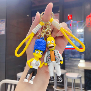 Mới dễ thương <span class=keywords><strong>Simpson</strong></span> keychain sáng tạo hình móc chìa khóa vòng Túi Mặt dây chuyền vài phụ kiện bán buôn Quà Tặng - Product Image 3