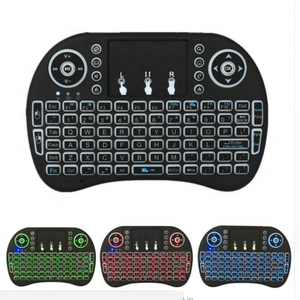Mini teclado inalámbrico de 2,4 Ghz con retroiluminación de 3 colores y versión de recarga de mini receptor USB para Smart TV/TV Box/computadora - Product Image 1