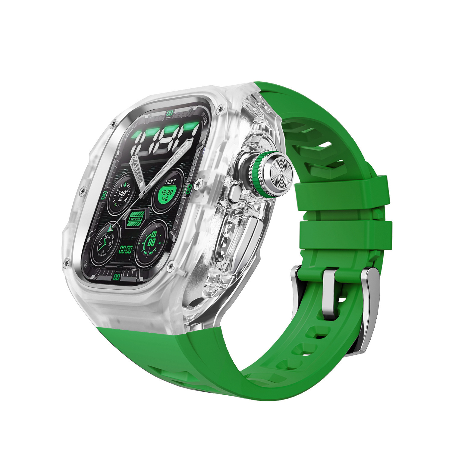 Clear-silver-green