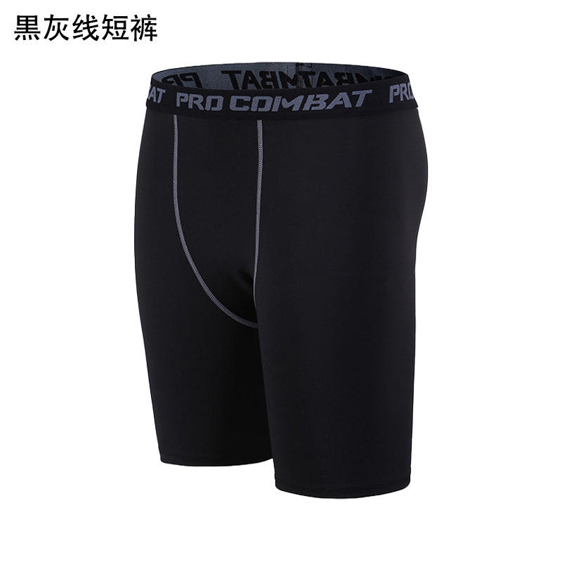 1004 black grey line shorts