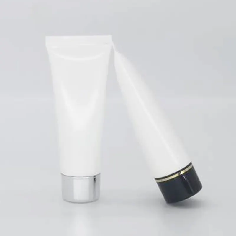 Hot Sale Stock 100g White Black Plastic Tube Lotion Hand Cream Packing 120ml PE Plastic Tube with Screw Cap