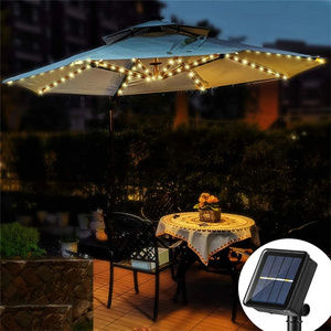 Luces navidad Solar Patio Umbrella Lights 8 Beleuchtungs modus Lichterkette Fernbedienung Regenschirm Solar betrieben wasserdicht - Product Image 6
