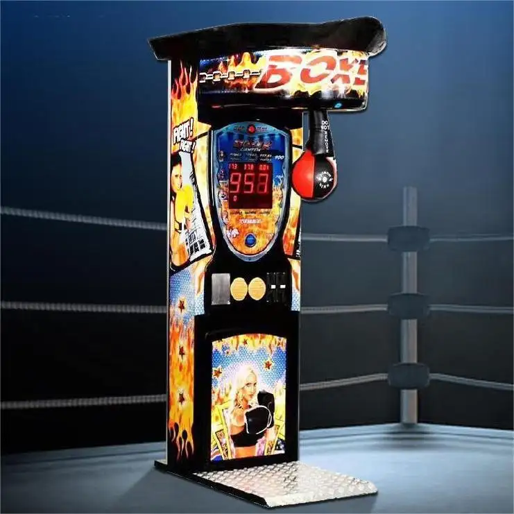 Tarjeta de crédito comercial que funciona con monedas Sport Arcade Boxing Simulator Máquina de juego Black Onepunch Boxing Champion Máquina de juego