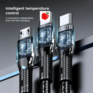 สายชาร์จเร็ว100W สำหรับมืออาชีพสายดาต้าแบบสามในหนึ่งเดียวที่เหมาะสมกับสายชาร์จเร็ว120W - Product Image 2