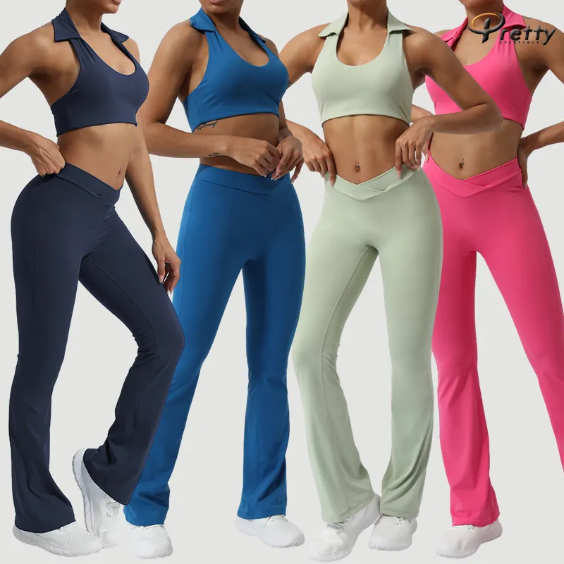 2024 novo modelo personalizado moda ao ar livre 3 peças sutiã esportivo fitness leggings conjuntos de ioga de secagem rápida respirável