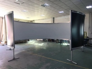 Tela de projeção cilíndrica de 180-220 graus, grande projetor curvo com borda de projeção curvada para simulador de voo