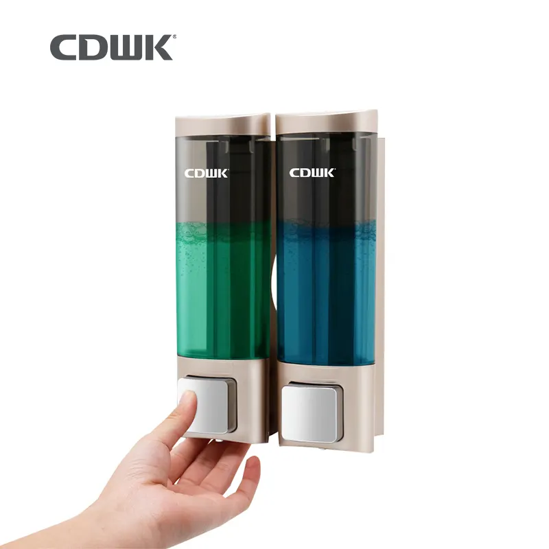 Cdwk dispensador de distribuidor de jaboa, distribuidor de shampoo fixado na parede 200ml * 2