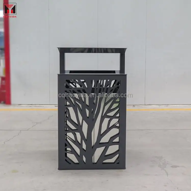 Wholesale High Quality Outdoor Street Park Public Municipal Trash Can Waste container Steel Garbage Bin