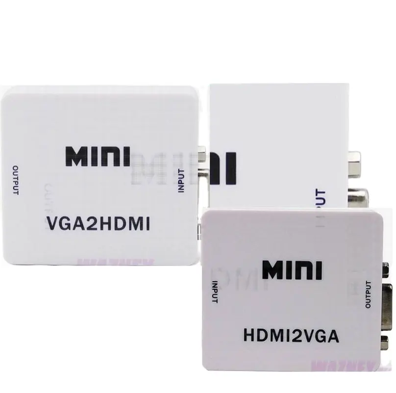 Mini VGA a HDMI Converter Box HD 1080P Video Audio VGA2HDMI HDMI2VGA adattatore HDMI a VGA AV per PC Laptop DVD a HDTV