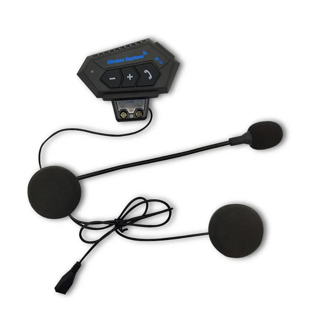 Helm sepeda motor nirkabel, Headset BT tahan air IP65, headphone motor BT12