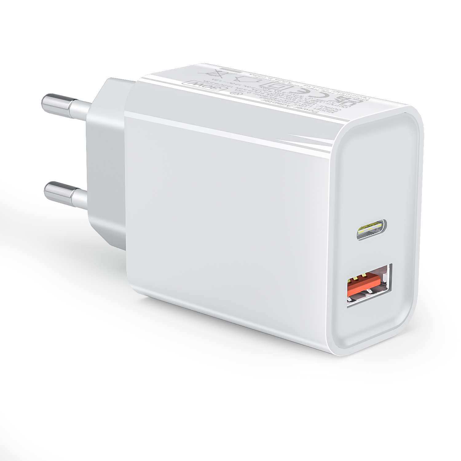 White(30W USB-A+C)