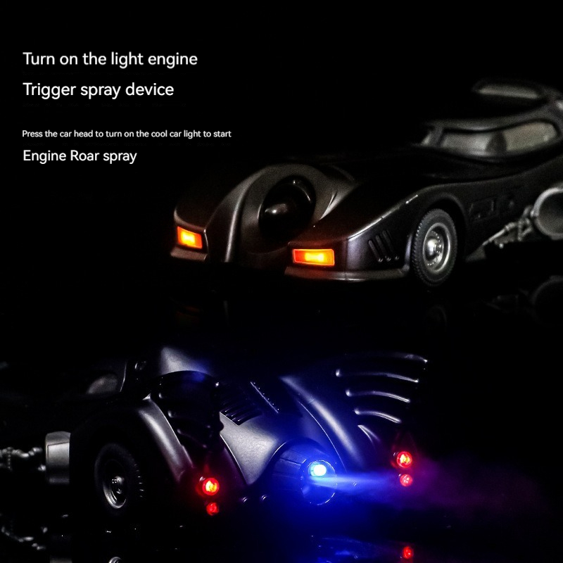 โมเดลรถ1:24ทำจากอัลลอยด์หล่อจากเหล็กรูปค้างคาว & ชายรถโมเดลรถของขวัญแบบมีประตูดึงกลับด้านเบาและเสียง - Product Image 4