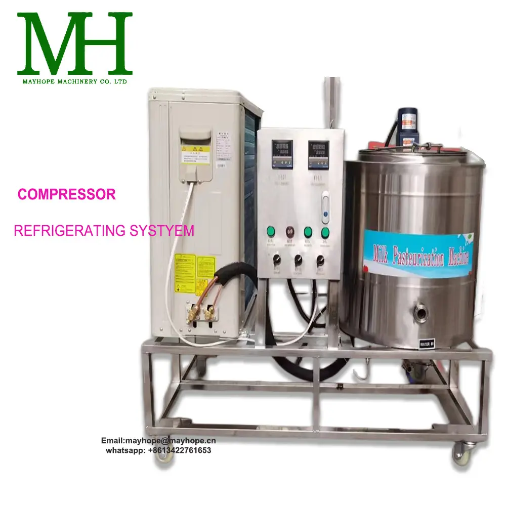 Sorvete 200l leite pequeno comercial pasteurizador